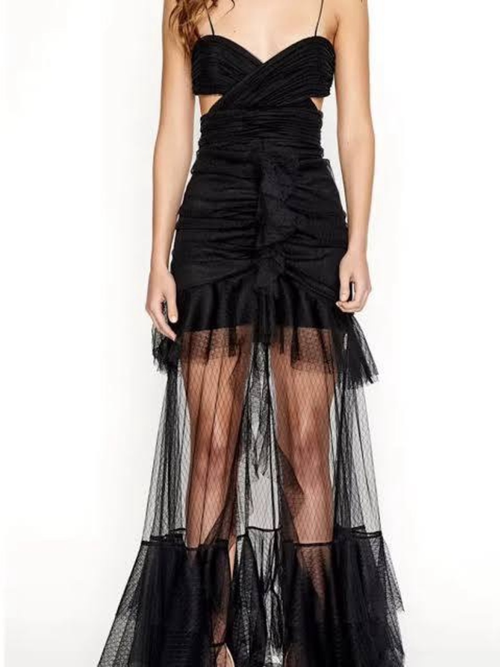 AliceMcCall Black Women’s Evening Dress Transparent Size US 8